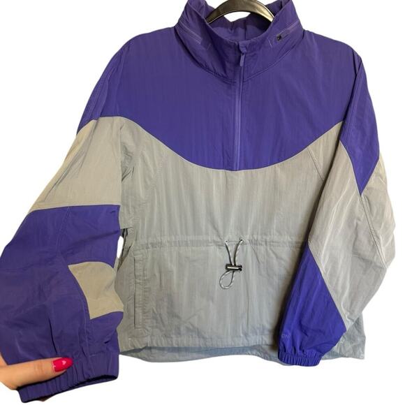 Lululemon Evergreen Anorak Windbreaker Quarter Zip Hoodie Purple Gray Size 8 - Picture 7 of 14